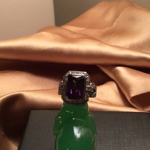 Deep Purple/ clear stones Fashion Ring